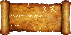 Kontur Boglárka névjegykártya